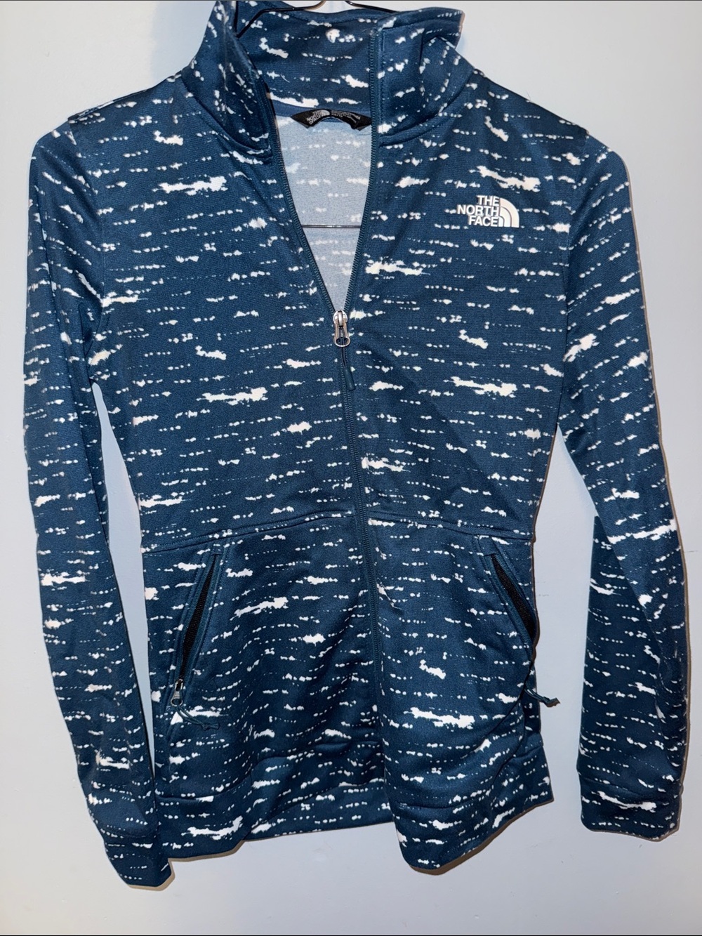 The North Face Navy & White Full-Zip Athletic Jacket